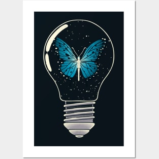 Trapped Blue Butterfly Monarch by Tobe Fonseca Posters and Art